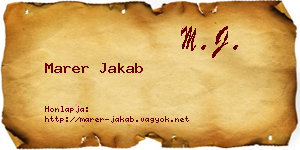 Marer Jakab névjegykártya